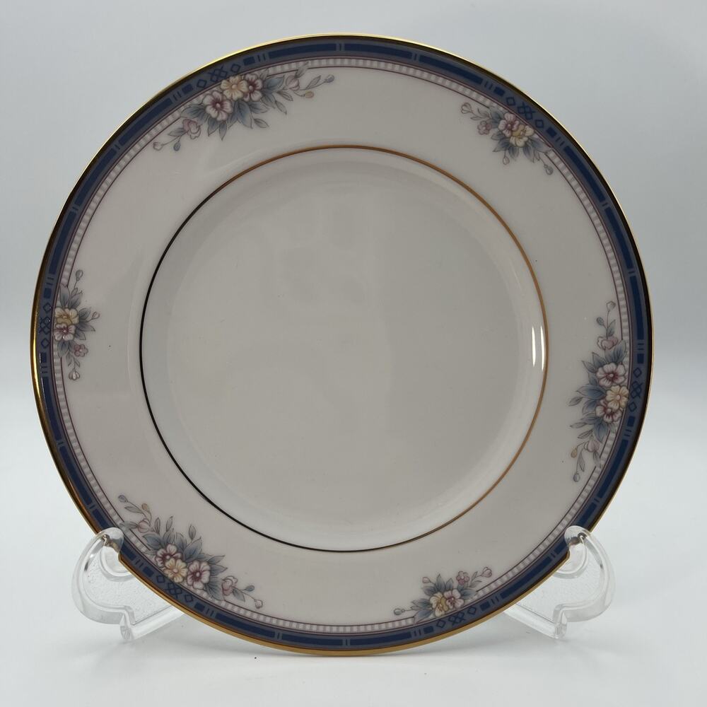 Noritake Bread Plate in Ontario Pattern Floral, Blue And Gold Approx 6.5”